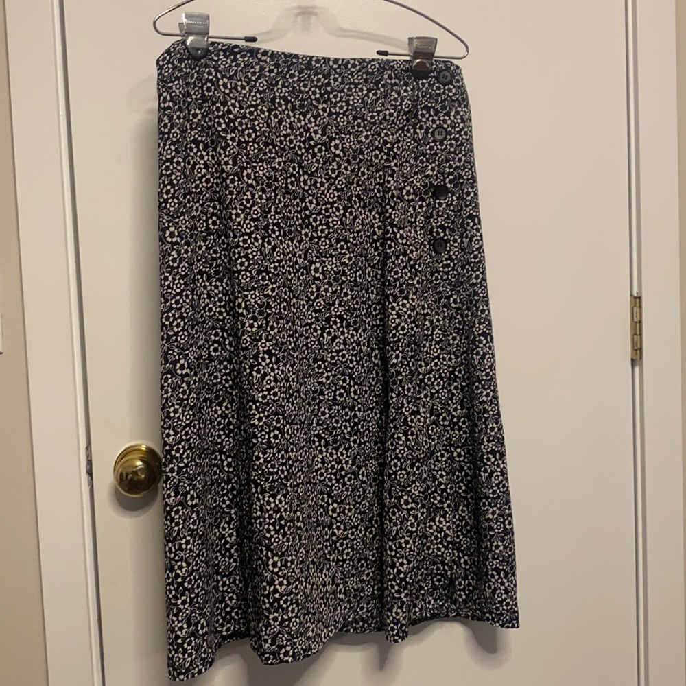 Floral Slit Leg Midi Skirt